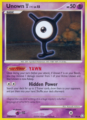 Unown Y (81/146) [Diamond &amp; Pearl: Legends Awakened] 