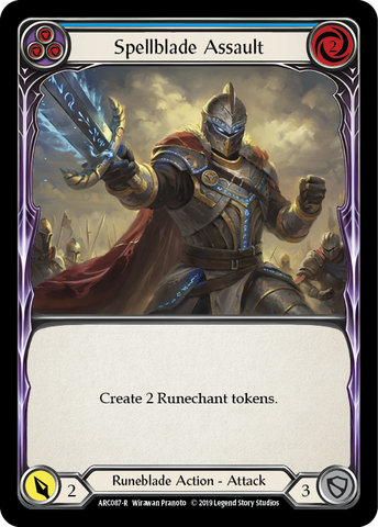 Spellblade Assault (Blue) [ARC087-R] (Arcane Rising) 1st Edition Rainbow Foil 
