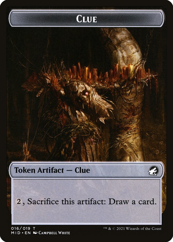 Wolf (014) // Clue (016) Double-Sided Token [Challenger Decks 2022 Tokens] 