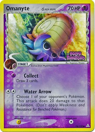 Omanyte (74/110) (Delta Species) (Stamped) [EX: Holon Phantoms] 