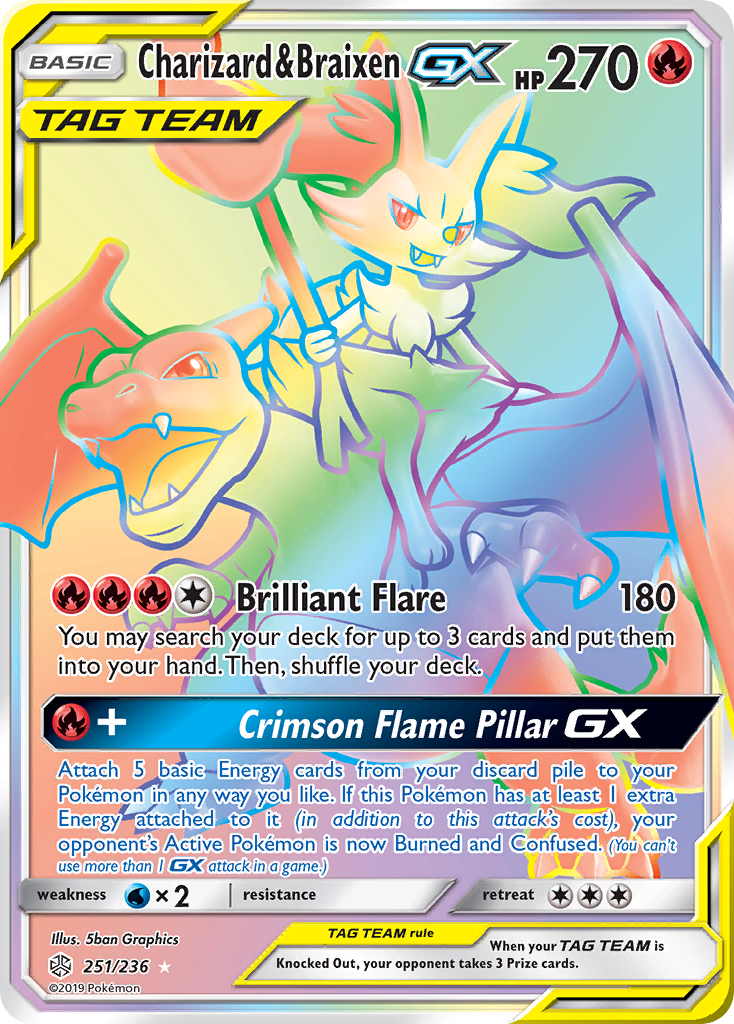 Charizard &amp; Braixen GX (251/236) [Sun &amp; Moon: Cosmic Eclipse] 