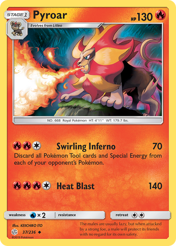Pyroar (37/236) [Sun &amp; Moon: Cosmic Eclipse] 