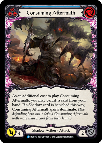 Consuming Aftermath (Blue) [MON197-RF] (Monarch) 1st Edition Rainbow Foil 