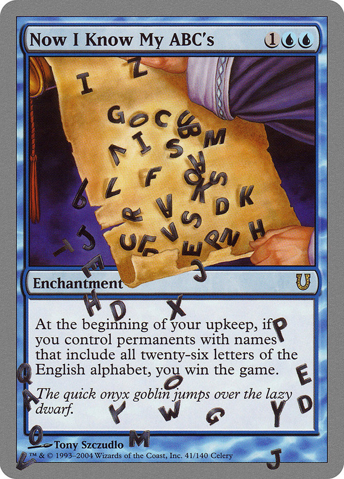 Now I Know My ABC's [Unhinged] 