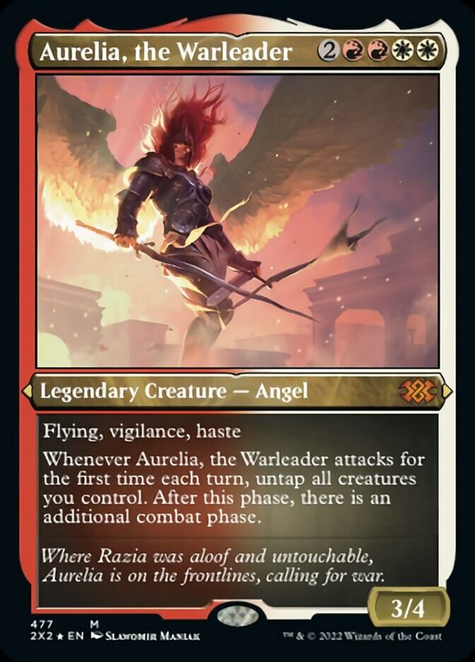 Aurelia, the Warleader (Foil Etched) [Double Masters 2022] 