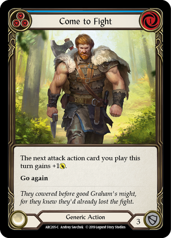 Come to Fight (Blue) [ARC205-C] (Arcane Rising) 1st Edition Rainbow Foil 