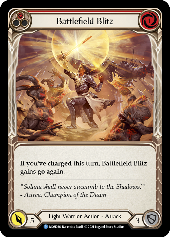 Battlefield Blitz (Red) [MON036-RF] (Monarch) 1st Edition Rainbow Foil 