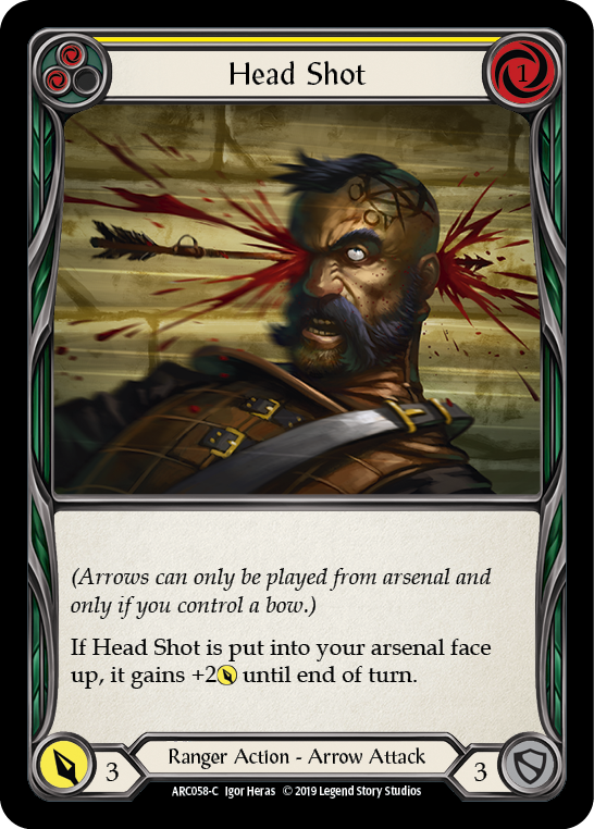 Head Shot (Yellow) [ARC058-C] (Arcane Rising) 1st Edition Rainbow Foil 