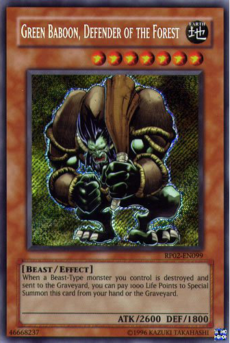 Green Baboon, Defender of the Forest [RP02-EN099] Secret Rare 