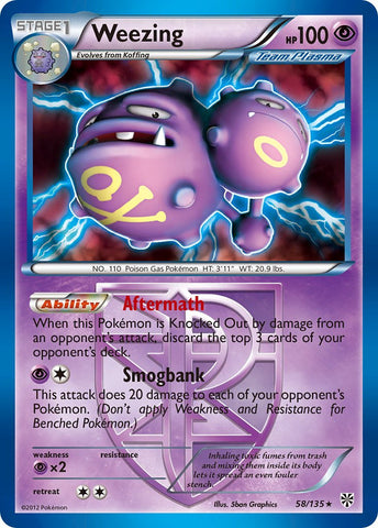 Weezing (58/135) (Theme Deck Exclusive) [Black &amp; White: Plasma Storm] 