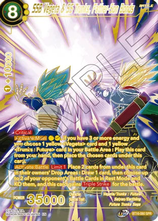 SSB Vegeta &amp; SS Trunks, Father-Son Bonds (SPR) (BT16-080) [Realm of the Gods] 