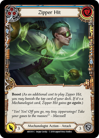 Zipper Hit (Blue) [ARC031-C] (Arcane Rising) 1st Edition Normal 