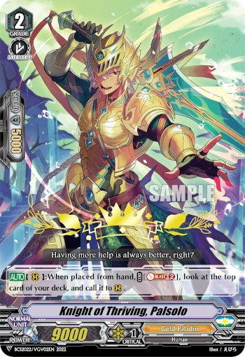 Knight of Thriving, Palsolo (BCS2022/VGV02EN) [Bushiroad Event Cards]