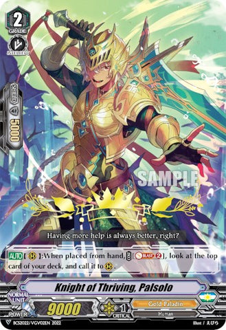 Knight of Thriving, Palsolo (BCS2022/VGV02EN) [Bushiroad Event Cards] 