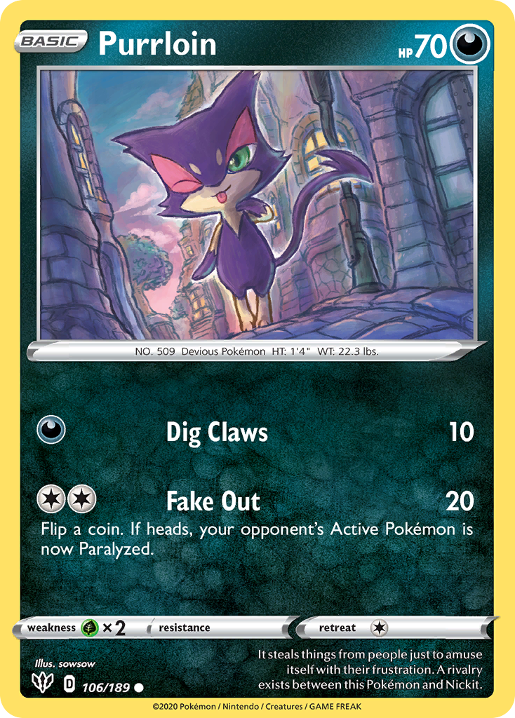 Purrloin (106/189) [Sword &amp; Shield: Darkness Ablaze] 