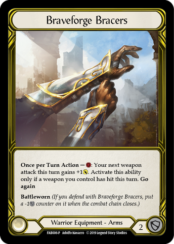 Braveforge Bracers [FAB006-P] (Promo) 1st Edition Cold Foil - Golden 