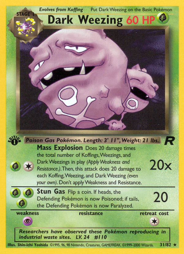 Dark Weezing (31/82) [Team Rocket 1st Edition] 