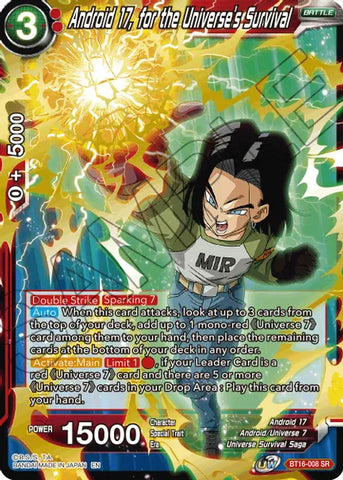Android 17, for the Universe's Survival (BT16-008) [Realm of the Gods] 