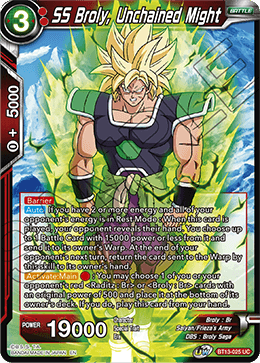 SS Broly, Unchained Might (Uncommon) (BT13-025) [Supreme Rivalry] 
