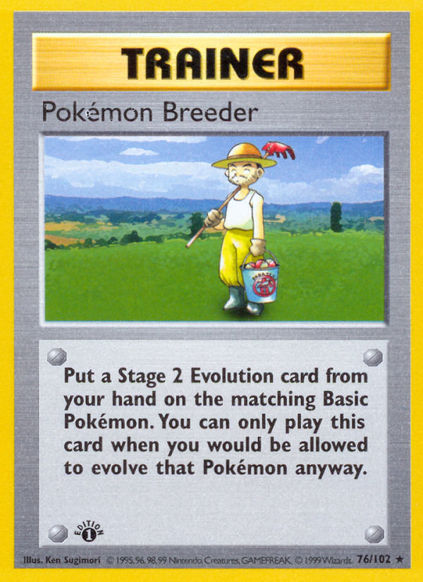 Pokemon Breeder (76/102) (Shadowless) [Base Set 1st Edition] 