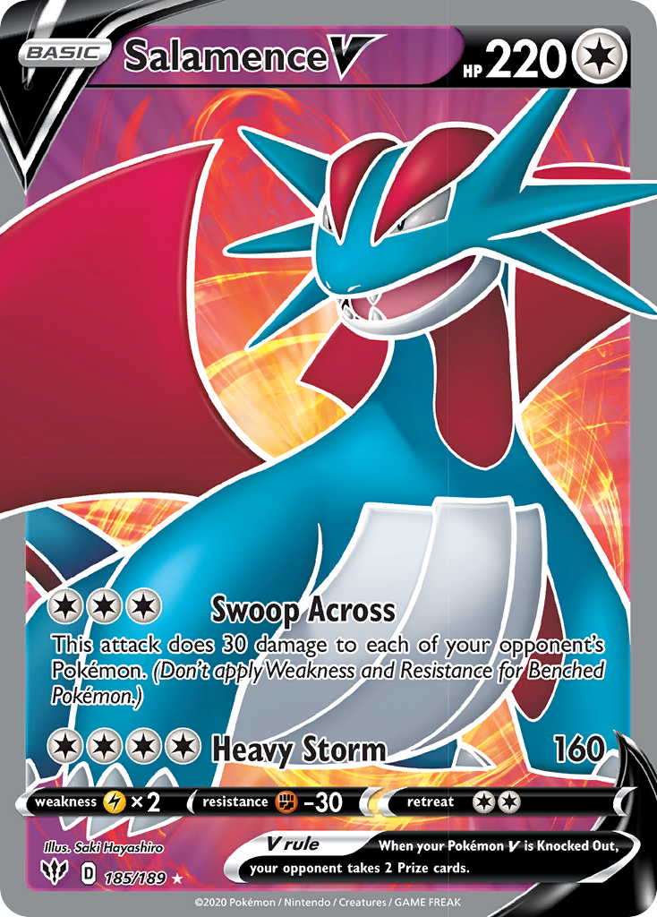 Salamence V (185/189) [Sword & Shield: Darkness Ablaze]