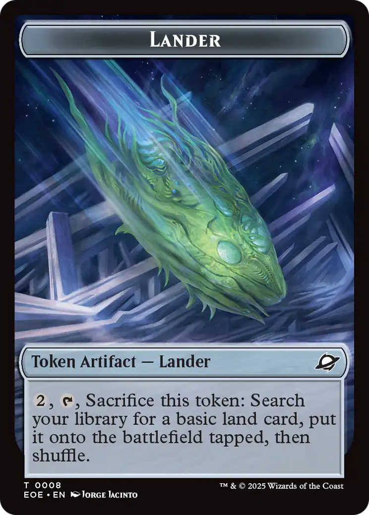 Human Soldier // Lander (0008) Double-Sided Token [Edge of Eternities Tokens] 