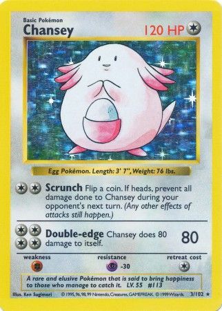 Chansey (3/102) [Base Set Shadowless Unlimited] 