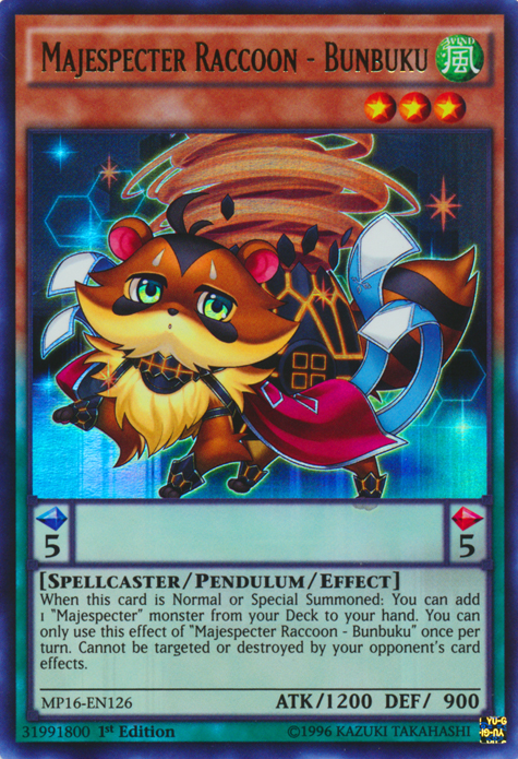 Majespecter Raccoon - Bunbuku [MP16-EN126] Ultra Rare 