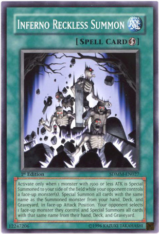 Inferno Reckless Summon [SDMM-EN027] Common 