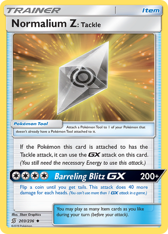 Normalium Z: Tackle (203/236) [Sun &amp; Moon: Unified Minds] 