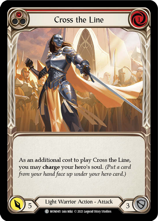 Cross the Line (Red) [MON045-RF] (Monarch) 1st Edition Rainbow Foil 