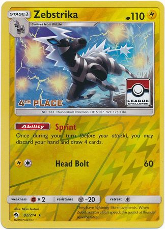 Zebstrika (82/214) (League Promo 4th Place) [Sun &amp; Moon: Lost Thunder] 