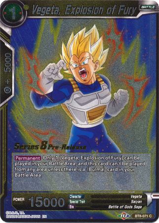 Vegeta, Explosion of Fury (BT8-071_PR) [Malicious Machinations Prerelease Promos] 