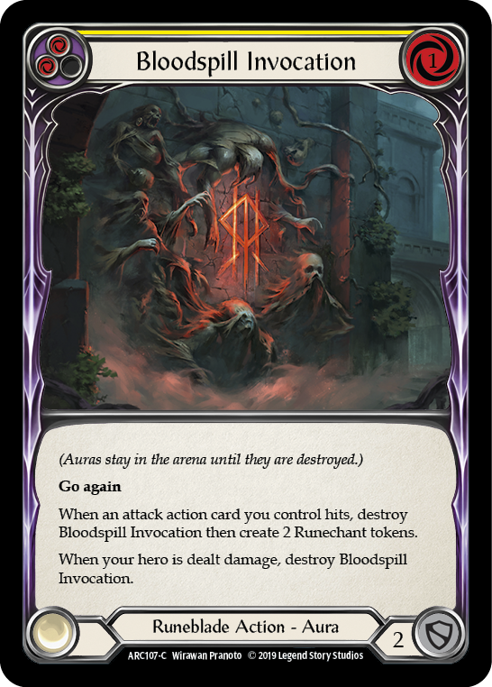 Bloodspill Invocation (Yellow) [ARC107-C] (Arcane Rising) 1st Edition Rainbow Foil 