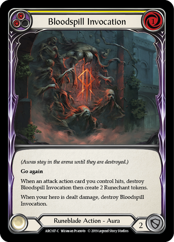 Bloodspill Invocation (Yellow) [ARC107-C] (Arcane Rising) 1st Edition Rainbow Foil 
