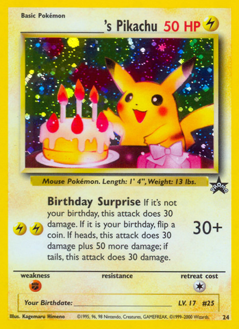 _____'s Pikachu (24) (Birthday Pikachu) [Wizards of the Coast: Black Star Promos] 