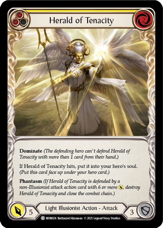 Herald of Tenacity (Yellow) [MON024] (Monarch) 1st Edition Normal 