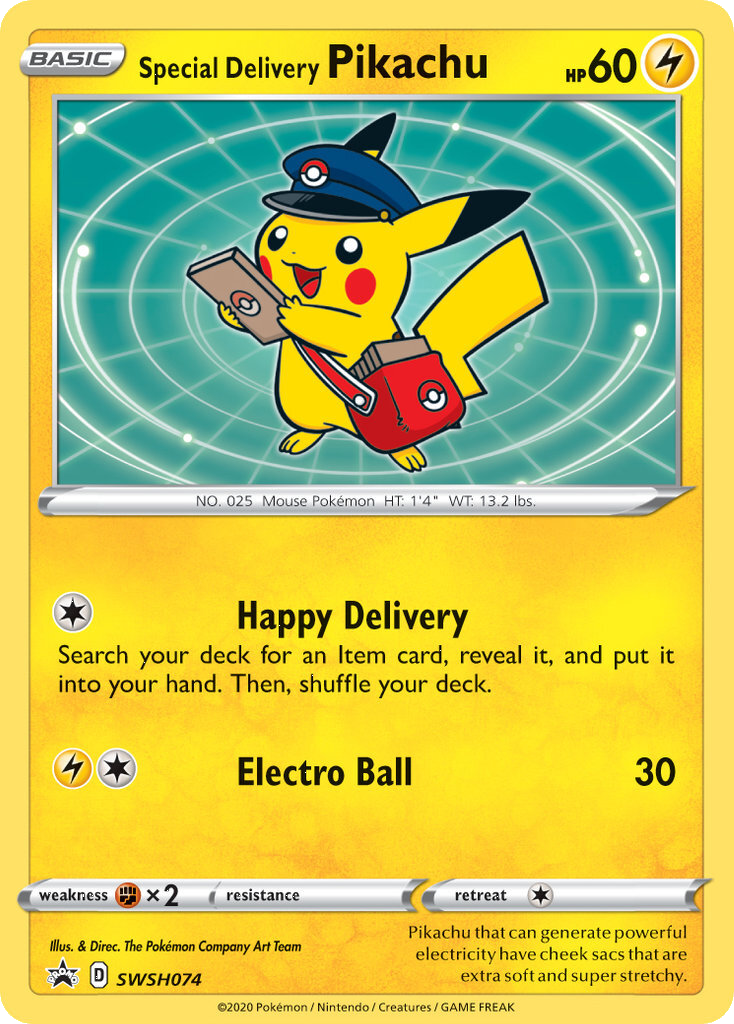 Special Delivery Pikachu (SWSH074) [Sword &amp; Shield: Black Star Promos] 