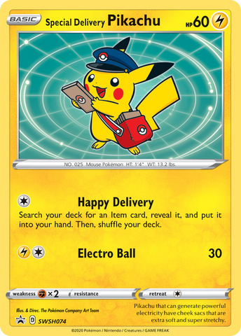 Special Delivery Pikachu (SWSH074) [Sword &amp; Shield: Black Star Promos] 