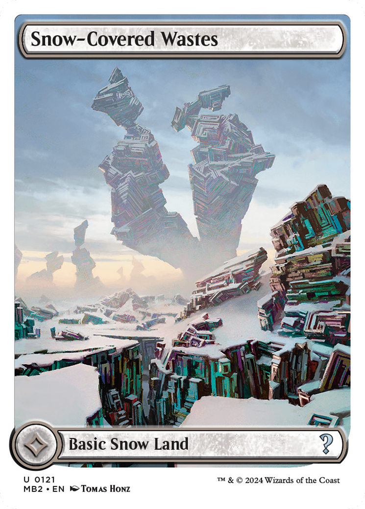 Snow-Covered Wastes (White Border) [Mystery Booster 2] 