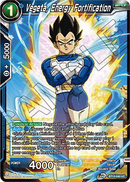 Vegeta, Energy Fortification (Uncommon) (BT13-040) [Supreme Rivalry]