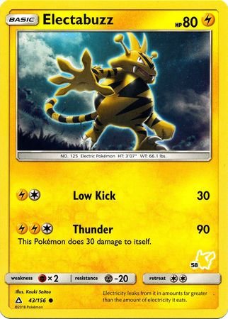 Electabuzz (43/156) (Pikachu Stamp #58) [Battle Academy 2020] 