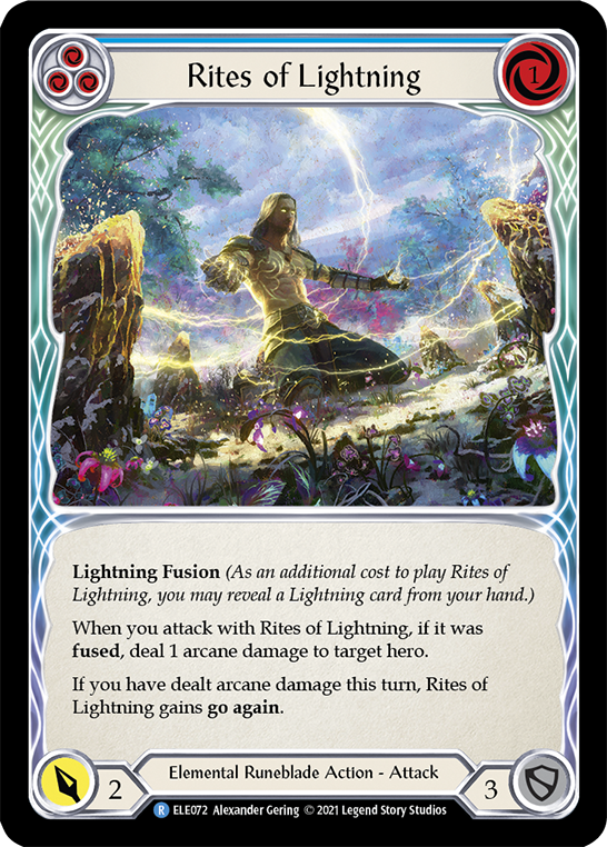 Rites of Lightning (Blue) [ELE072] (Tales of Aria) 1st Edition Rainbow Foil 