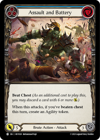 Assault and Battery (Blue) [HVY028] (Heavy Hitters) Rainbow Foil 