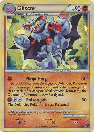 Gliscor (4/90) (Cracked Ice Holo) (Blister Exclusive) [HeartGold &amp; SoulSilver: Undaunted] 