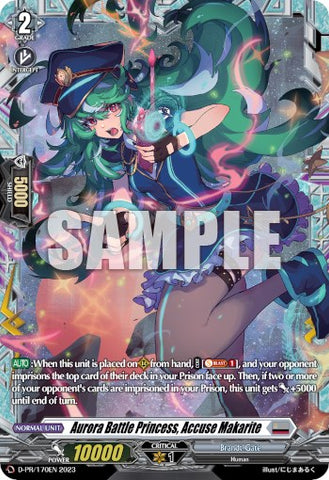 Aurora Battle Princess, Accuse Makarite (Frame Rare) (D-PR/170EN) [D Promo Cards] 