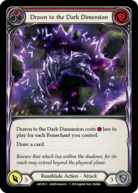 Drawn to the Dark Dimension (Red) [ARC097-C] (Arcane Rising) 1st Edition Rainbow Foil 