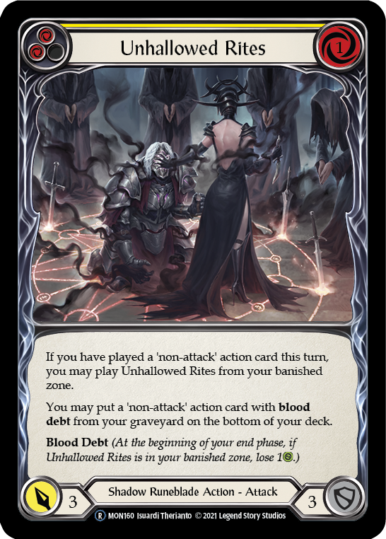Unhallowed Rites (Yellow) [U-MON160] (Monarch Unlimited) Unlimited Normal 