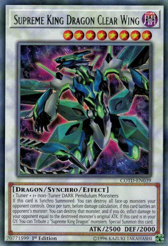 Supreme King Dragon Clear Wing [COTD-EN039] Rare 