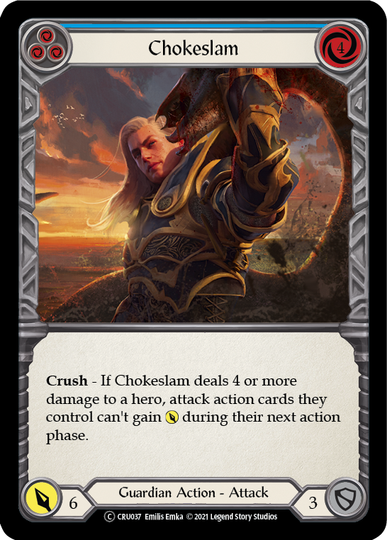 Chokeslam (Blue) [U-CRU037] (Crucible of War Unlimited) Unlimited Rainbow Foil 